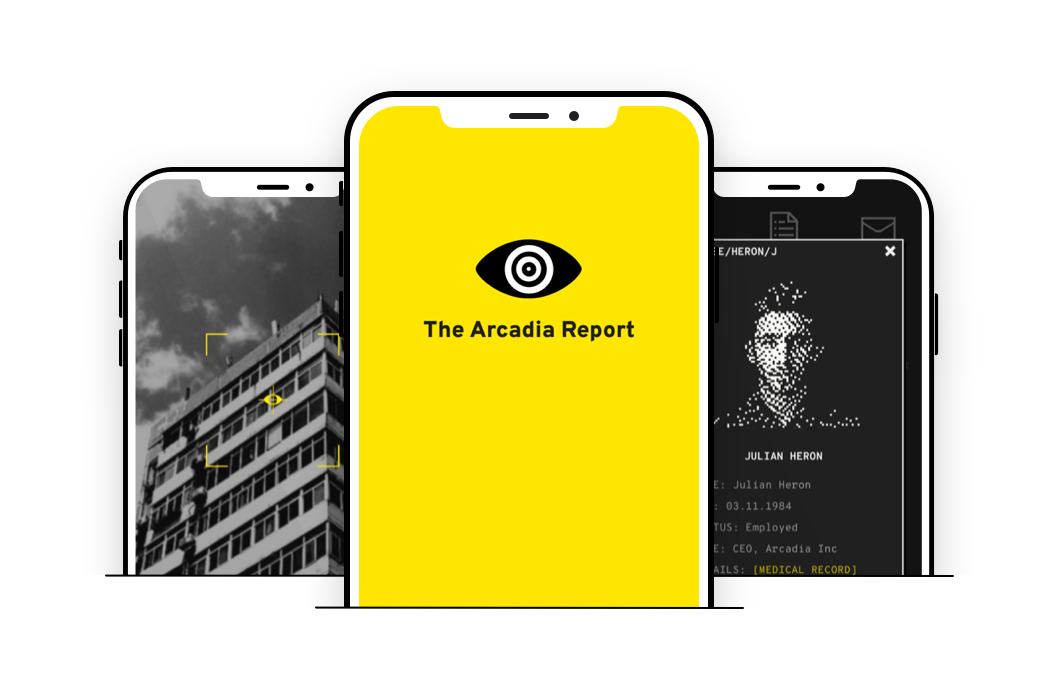 preview of screens from The Arcadia Report